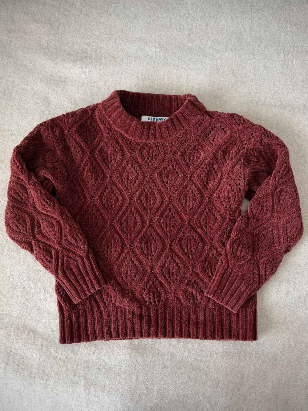 Old Navy | Cotton-Blend Open Knit Cinnamon Sweater | 5T